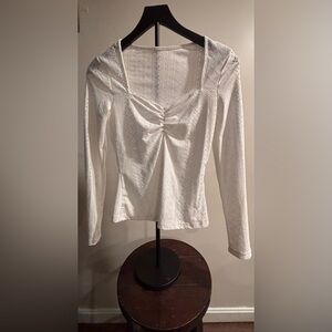 Elegant White Ruched Women's Top